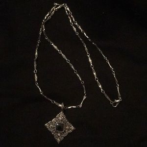 Marcasite and onyx pendant /necklace